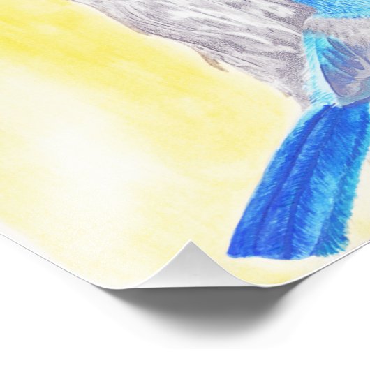 Vogels op een pomp foto afdruk (Hoek)