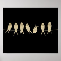 Vogels op een Poster