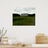 Vogels op een Rode Barn Poster (Keuken)