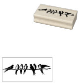 Vogels op een  rubberen zageramp rubberstempel (Gestempeld)
