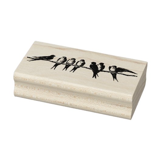 Vogels op een  rubberen zageramp rubberstempel (Stempel)