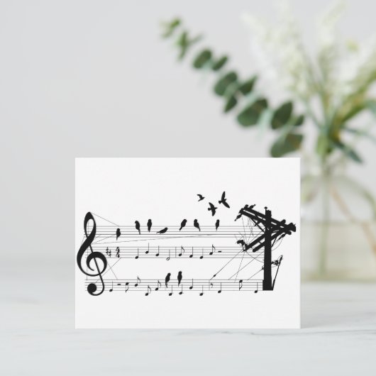 Vogels op een Score-briefkaart Briefkaart (Staand voorkant)