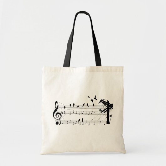 Vogels op een Score-canvas tas (Voorkant)
