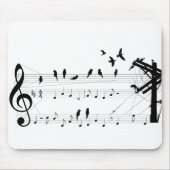 Vogels op een score mousepad muismat (Voorkant)