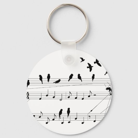 Vogels op een Score-sleutelhanger Sleutelhanger (Voorkant)