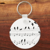 Vogels op een Score-sleutelhanger Sleutelhanger (Voorkant)