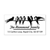 Vogels op een stempel van het Adres van de Tak (Afrduk)