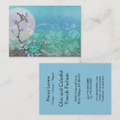 VOGELS OP EEN TAK: ARTISTIC AQUA VISITEKAARTJE (Voorkant / Achterkant)