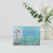 VOGELS OP EEN TAK: ARTISTIC AQUA VISITEKAARTJE (Staand voorkant)