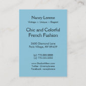 VOGELS OP EEN TAK: ARTISTIC AQUA VISITEKAARTJE (Achterkant)