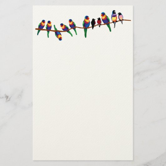 Vogels op een tak briefpapier (Voorkant)