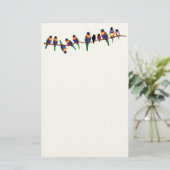 Vogels op een tak briefpapier (Staand voorkant)