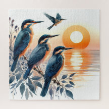 Vogels op een tak kijken naar het zee