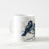 Vogels op een tak koffiemok (Voorkant links)