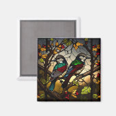Vogels op een tak - kunstpijlstaartje magneet (Voorkant / Achterkant)
