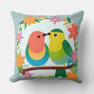 Vogels op een tak romantische lente huisdecoratie kussen