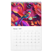 Vogels op een tak schilderij kalender (Feb 2027)