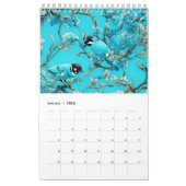 Vogels op een tak schilderij kalender (Jan 2026)