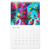 Vogels op een tak schilderij kalender (Mar 2026)