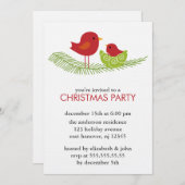 Vogels op een uitnodiging voor kerstfeestdagen in  (Voorkant / Achterkant)