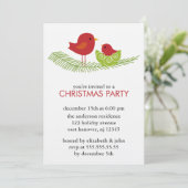 Vogels op een uitnodiging voor kerstfeestdagen in  (Staand voorkant)