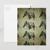 Vogels op een vertakking BAckground Briefkaart (Voorkant / Achterkant)