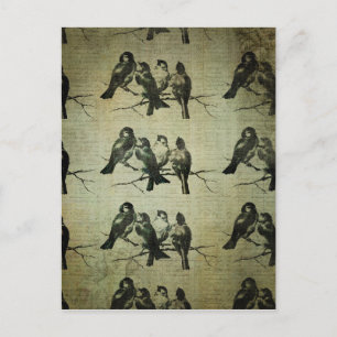Vogels op een vertakking BAckground Briefkaart
