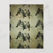 Vogels op een vertakking BAckground Briefkaart (Voorkant)