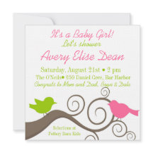 Vogels op een vertakking in Limoen & Roze