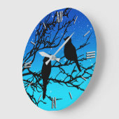 Vogels op een vertakking, zwart tegen het Blauw va Grote Klok (Hoek)