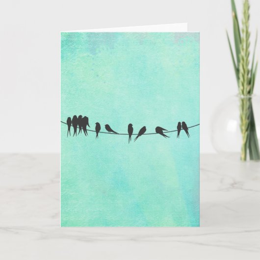 Vogels op een Wenskaart Kaart (Voorkant)