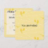 Vogels op een Wire Baby shower Kaart (Voorkant / Achterkant)