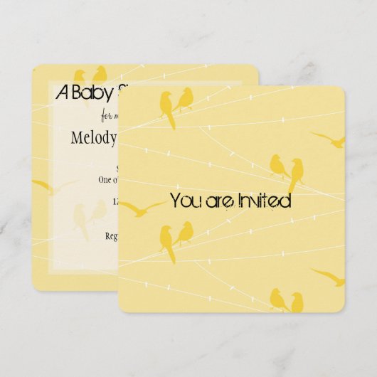 Vogels op een Wire Baby shower Kaart (Voorkant / Achterkant)