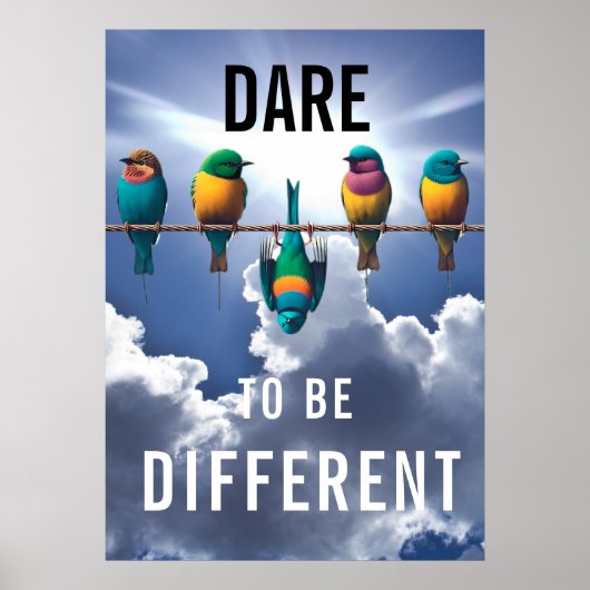  Vogels op een Wire Dare Poster (Voorkant)
