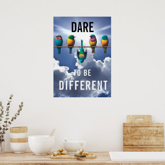Vogels op een Wire Dare Poster