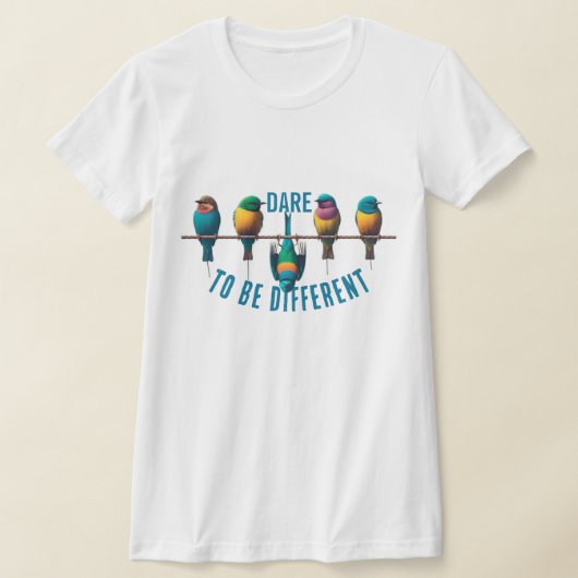 Vogels op een Wire Dare T-shirt (Laagn)