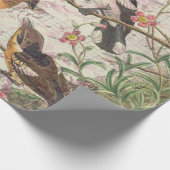 vogels op filialen en muziek cadeaupapier (Hoek)