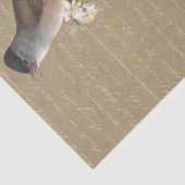 Vogels op het bloeiende Aftakking Gold Franse Manu Tissuepapier (Detail)