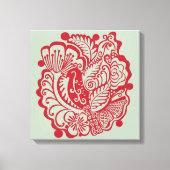 Vogels op het canvas van de tuin (Rood op Sage) (Voorkant)