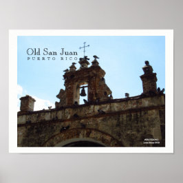 Vogels op het oude Poster San Juan Puerto Rico