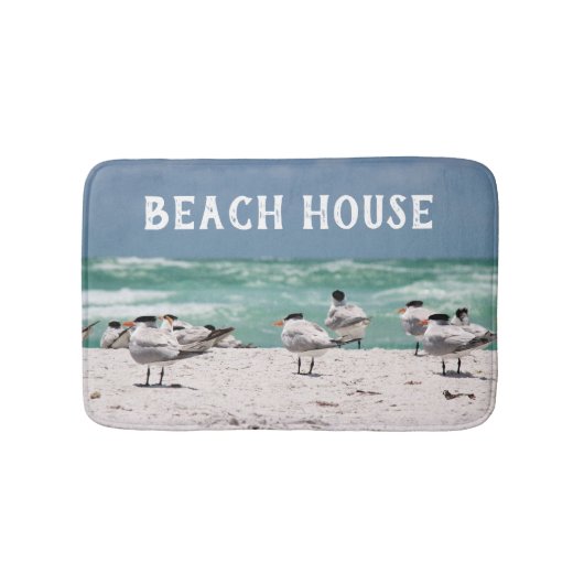 Vogels op het strand van de Golf van Amerika Badmat (Voorkant)