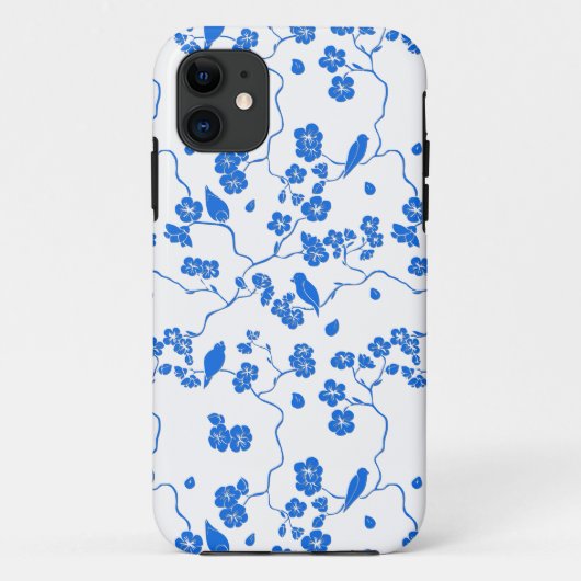Vogels op Kersenbloesem Blauwdruk Case-Mate iPhone Case (Achterkant)