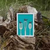 Vogels op keukengerei Keuken thema Posters