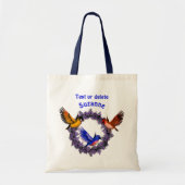 Vogels op Paarse ventilator, groot, aangepast Tote Bag (Voorkant)