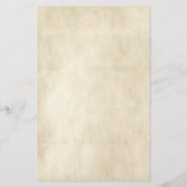 vogels op perzikbomen op perkament met naam briefpapier (Achterkant)