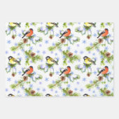 Vogels op pine Tree Natural Setting 3 Coördinaten Inpakpapier Vel (Voorkant 3)