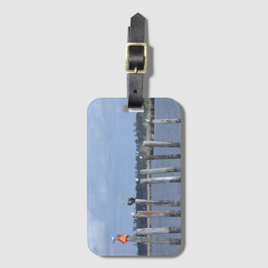 Vogels op Posts in Lake Bagagelabel (Voorkant (verticaal))