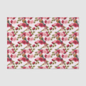 vogels op roze en rode rozen tissuepapier (Voorkant)