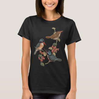 Vogels op tak Wildlife Natuur Kolibrie Vintag T-shirt