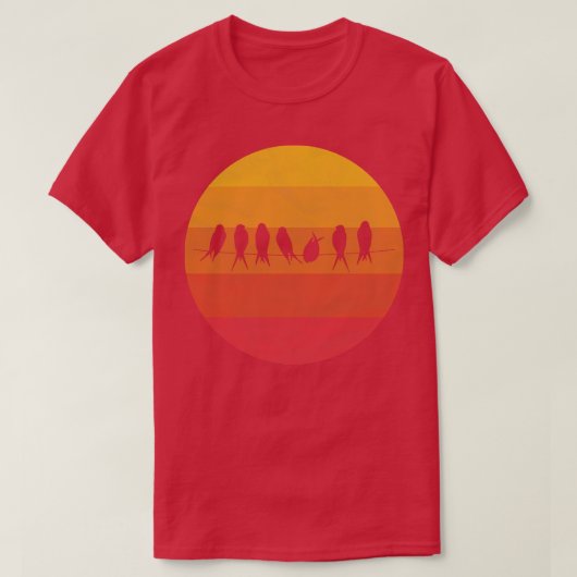 Vogels op touw t-shirt (Design voorkant)